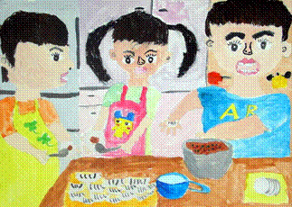 「家庭の日」平 真耶（熊野川小学校3年）