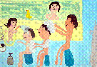 「ふれあいとやすらぎのある家庭づくり」木下 陸（湯川小学校1年）