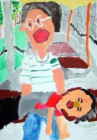 「家族仲良し」裏川 泰生（橋本市立清水小学校1年）