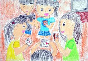 「テレビをやめて家族あそぼう」上野山 結梨（有田市立保田小学校2年）