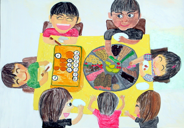 「花火大会の夜」金野 恵里（湯浅町立湯浅小学校5年）