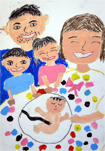 「5人家族になるよ!」 木村 花溜（和歌山市立雄湊小学校1年）