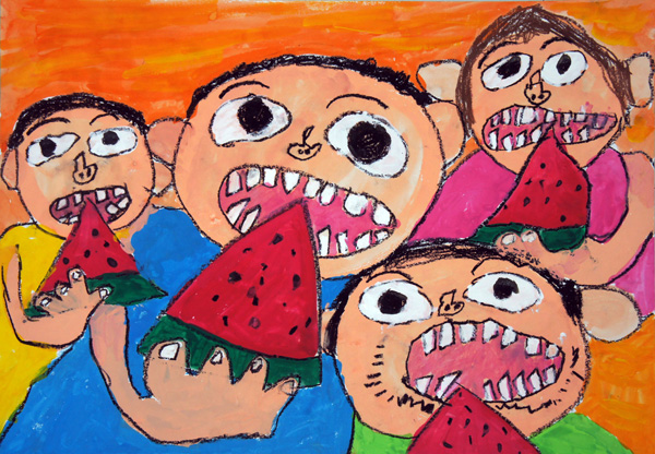 「みんなで食べるとおいしいよ」 中西　康稀（田殿小学校2年）